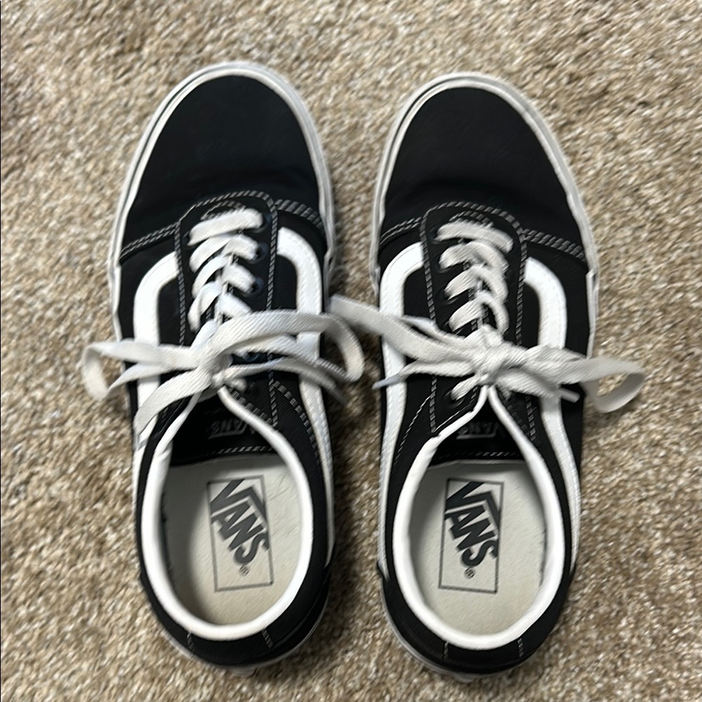 Vans Women's Black and White Sneakers